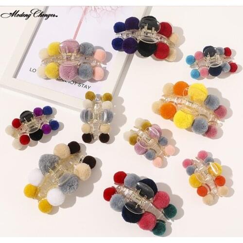 1PC Fashion Hair Claw Clips Barrette Clamp For Women Colorful Hair Ball Hairpin Girls Elegant Hair Styling Claw Accessories Hot