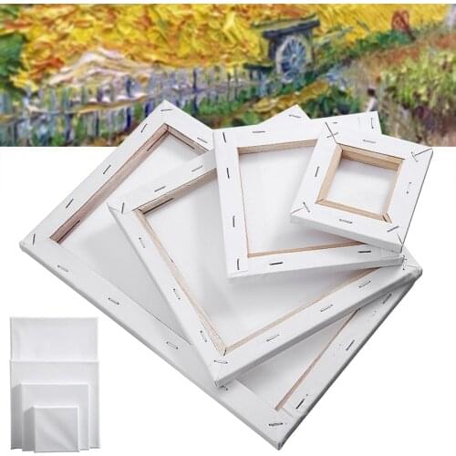 1Piece White Blank Square Artist Canvas For Canvas Oil Painting,Wooden Board Frame Primed Oil Acrylic Paint Tool