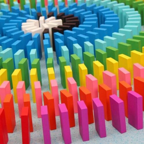 120 pcs Children Wooden Rainbow Domino Blocks Set Toy/Kid Early Learning Creative Wooden Blocks Educational Toy 12 colors