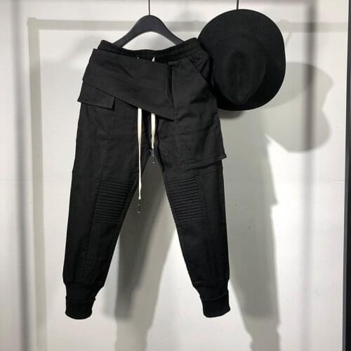 21ss Owen Seak Men Casual Harem Pants Gothic Men Clothing High Street Sweatpants Autumn Women Calf-Length Pant Loose Black Pants