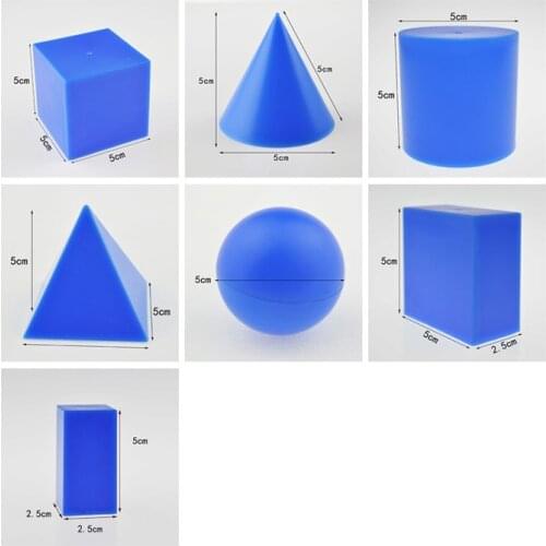 7pcs Solid Geometry Model Cube Cuboid Vertebral Body Sphere Cylinder Teaching Aids