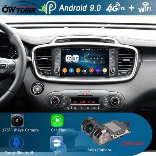 9" IPS 1280*720 8Core 4G RAM+64G ROM Android 9.0 Car DVD Player For Kia Sorento 2015 2016 DSP Radio GPS Parrot BT Adas