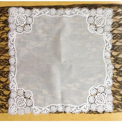 Decorated with an ornate drawnwork Style White Cotton Women Handkerchiefs 12PCS/Lot 12x12"Wedding Handkerchiefs & ladies Hankies