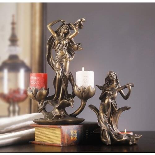 Girls Candlestick Decoration Nordic European Vintage Aromatherapy Candlestick Candlelight Romantic Evening Restaurant Cafe Props