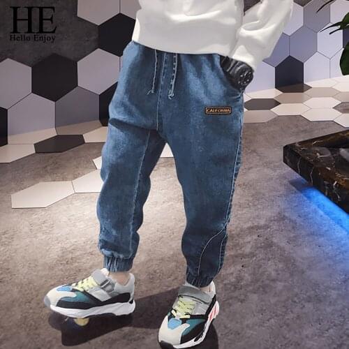 HE Hello Enjoy Boys Jeans Pants 2019 Autumn Teenage Boys Denim Pants Fashion Kids Casual Trousers For Boys 4 6 8 10 12Years