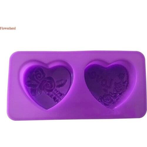 Heart Shape Rose Silicone Mold Fondant Cake Mold Cake Decorating Tools DIY Chocolate Biscuit Mold 3D Handmade Soap Mold