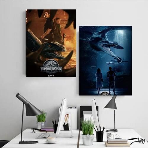 HD Print Classic Movie Jurassic World Fallen Kingdom Silk Minimalist Wall Art