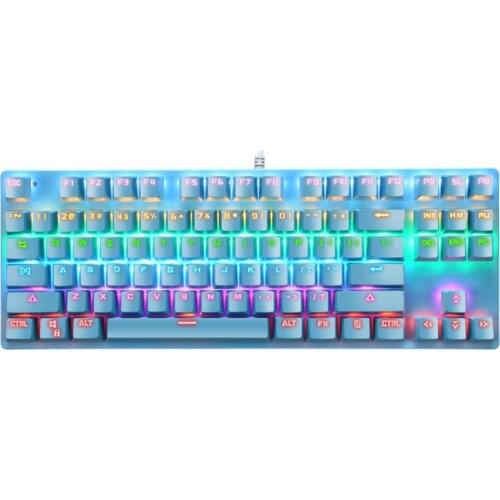 K7 Wired Keyboard Gaming Sensitive Plug Play RGB Cool Light USB2.0 87 Keys USB Mechanical Keyboard