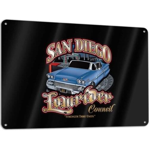 Lowrider Council - Antique Car Poster Funny Art Decor Vintage Aluminum Retro Metal Tin Sign Painting Decorative Signs