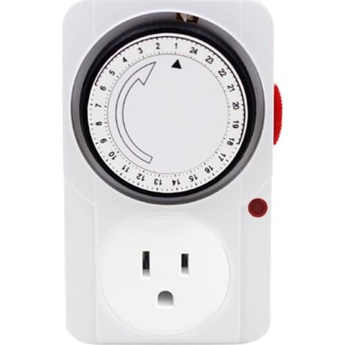 24 Hr US Plug in Mechanical Grounded Programmable Timer Indoor GOOD