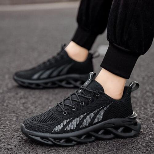ZEEKSON mens shoes new Korean fashion trend casual sports shoes mesh fly woven breathable running shoes Large size 46