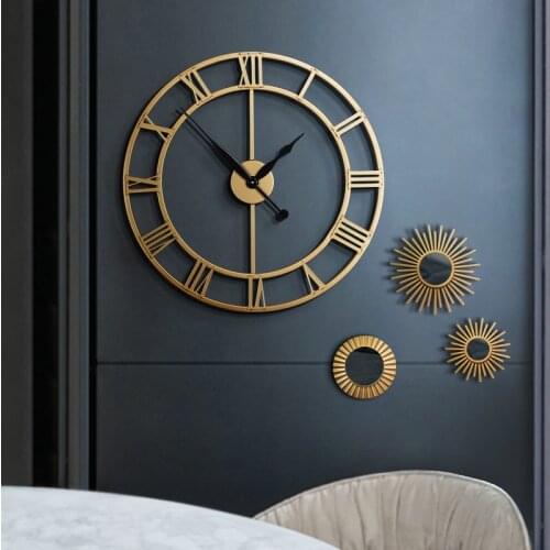 Wall clock living room light luxury atmosphere creative personality clock watch wall ultra-quiet home clock decoration
