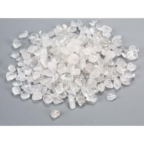 500g 6 Size Natural Mineral White Quartz Crystal Stone Rock Chips Specimen Healing collection natural crystal fish tank stone D3