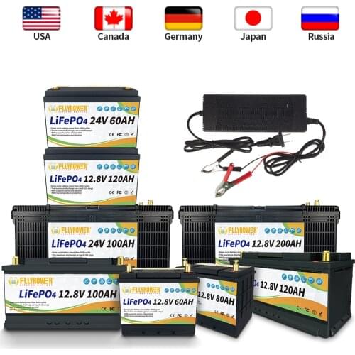 12V/24V 100Ah 120Ah 160Ah LiFePO4 Lithium Iron Phosphate Battery Built-in BMS For Golf Cart Solar Energy Storage Deep Cycles