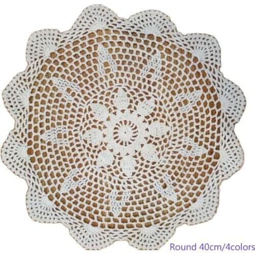New cotton round placemat cup coaster mug kitchen glass dining table place mat cloth lace Crochet tea coffee doily wedding pad