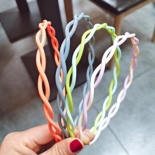 New Fashion Solid Color Resin Cross Anti-slip Color Wave Shape Toothed Wild Women Girls Hair Accessories Headdress