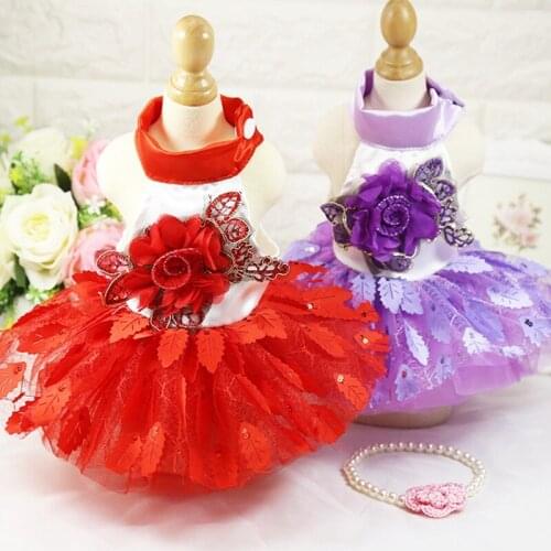 Dog Clothes For Small Dogs Dress Sweety Princess Dress Spring Summer Puppy Small Dog Lace Princess Chihuahua Dog
