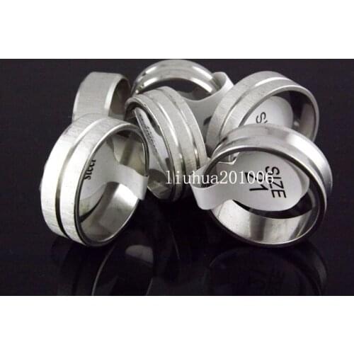 Wholesale 36 pcs Drawbench Tone Ring Stainless Steel Rings Fashion Jewelry