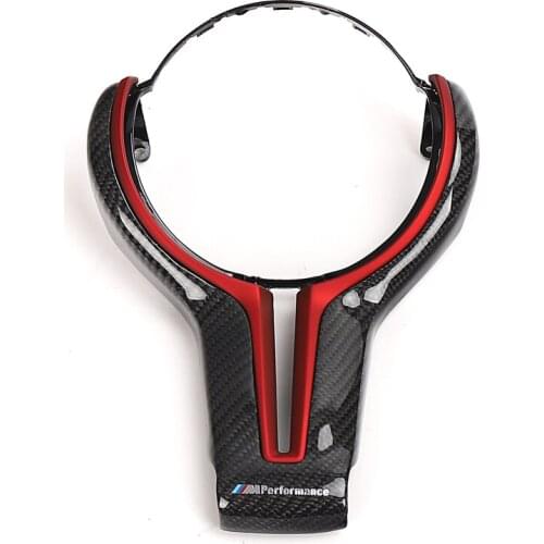 Carbon Fiber Steering Wheel Trim Cover For BMW M2 F87 M3 F80 M4 F82 M6 F06 F12 F13 X5M F85 X6M F86 for decoration car styling