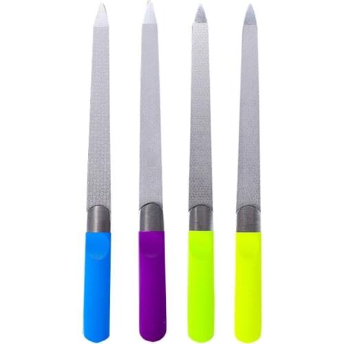 Nail Files Brush Durable Stainless Steel Buffer Grit Sand Fing Nail Art Accessories File Manicure Pedicure Polish Tools