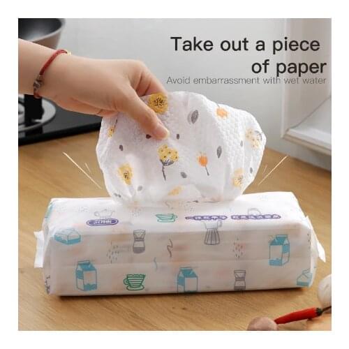 40 PCS Kitchen Towel Cleaning Cloths Non-Woven Fabric Lazy Rags Wet and Dry Washable Disposable Dish Paper Towel Cloth