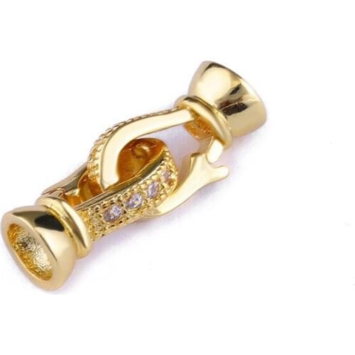 Supplies For Jewelry 2018 NEW Copper CZ Rhinestone Round and Infinity Clasps Hooks For DIY Pearls Necklace Bracelet Accessories