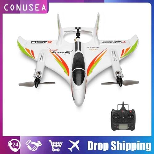 Wltoys Xk X450 Rc Airplane 2.4G 6Ch 3D/6G Brushless Motor Vertical Take-Off Fixed Wing Aircraft Remote Contro Glider Plane Toy