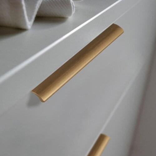 X7YF Aluminum Alloy Cabinet Pulls Hidden Drawers Long Handle with Screws Kitchen Bedroom Furniture Hardware Black / Gold