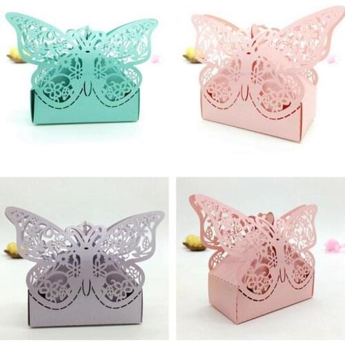 50pcs Wedding Candy Box with Ribbon Baby Shower Gift Boxes Wedding Gifts and Souvenirs for Guests Wedding Decoration 7ZSH128