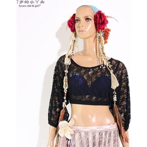 Belly Dance Top Costumes New Style Senior Sexy Lace Bat Sleeve Blouse BRR41 50