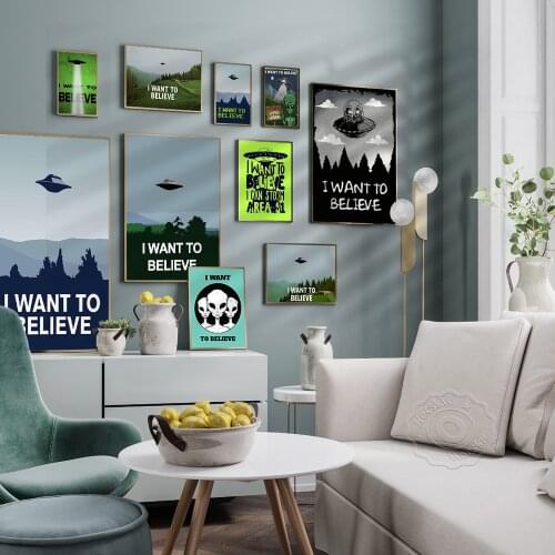 The X-Files: I Want to Believe Movie Poster Prints Science Fiction Film Wall Picture Decor Canvas Art Painting for Home Room