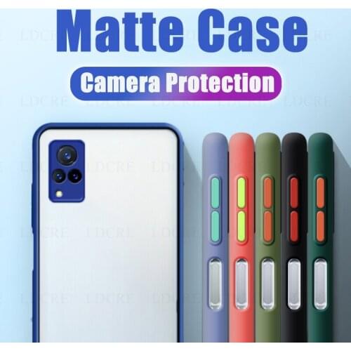 For Vivo V21 Case Armor Bumper Frame Matte Camera Protective Transparent Phone Case For Vivo V21 4G Cover For Vivo V21 5G V21E