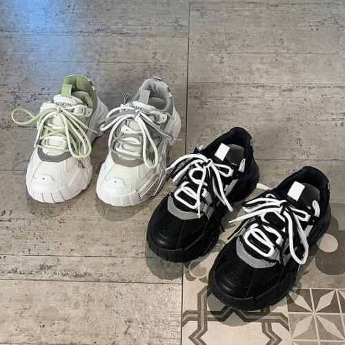 Womens shoes 2020 new autumn wild fashion casual lace-up sports shoes thick bottom increased shoes