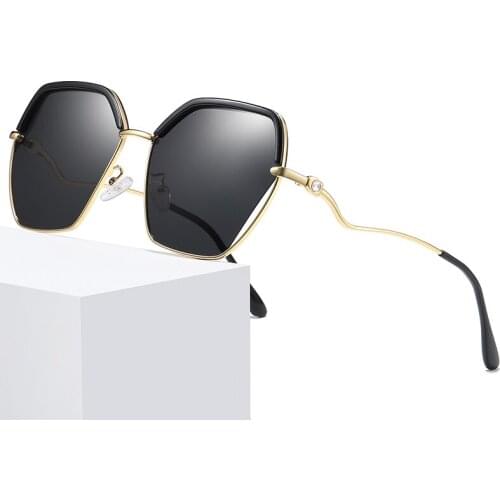 JULI Polarized Oversized Sunglasses Women Metal Frame Luxury Female Designer Square Sunglasses For Ladies UV Protection 2208