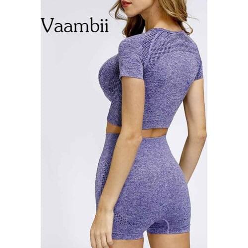 Womens Tracksuit Sports Set Crop Top Summer Clothes For Women Outfit Sportwear Suit For Fitness Set Woman 2 Pieces Outfits