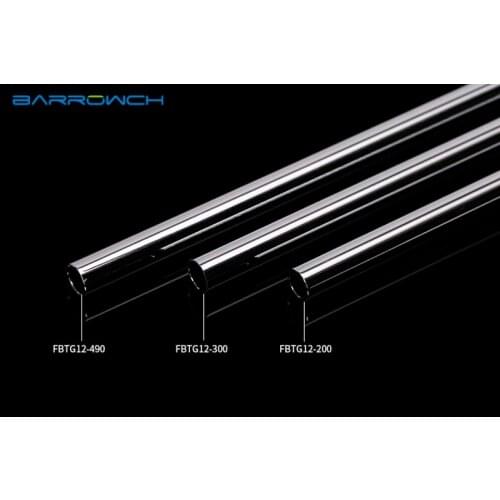 Barrowch FBTG12/FBTG14/FBTG16 Copper Chrome Plated Metal Rigid Tube,OD*ID:12*10mm/14*12mm/16*14mm,L:200mm/300mm/490mm water cool