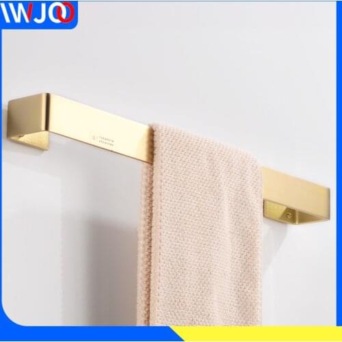 Towel Bar Gold Brass Towel Holder Wall Mounted Single Toilet Bathroom Towel Rack Hanging Holder Decorative Bathroom Accessories