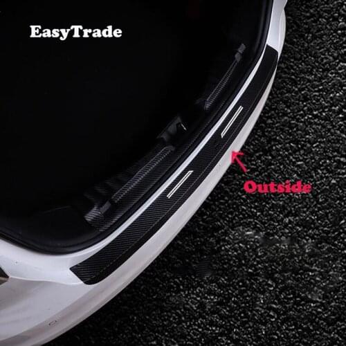 1Pcs Car Styling PU Rear Bumper Protector Trunk Door sill Plate Trim Sticker For Volkswagen VW Passat 2011-2018 b8 Accessories