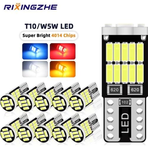 100PCS T10 W5w car Led Canbus 4014 26 SMD Super Bright LED Silica gel Light Bulbs Wedge Bulbs 12V DC Bidirectional Light