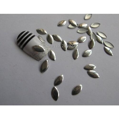 200pcs Cute S-92 4*8mm Nail Art Silver Horse-Eye Shape Metal Stud Nail Art Decoration