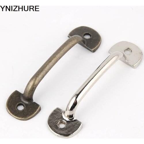 50pcs 60*12mm Zinc Alloy Silver Mini Pull Metal Drawer Pulls Antique Furniture Handle Knobs And Cabinet Tiradores Muebles