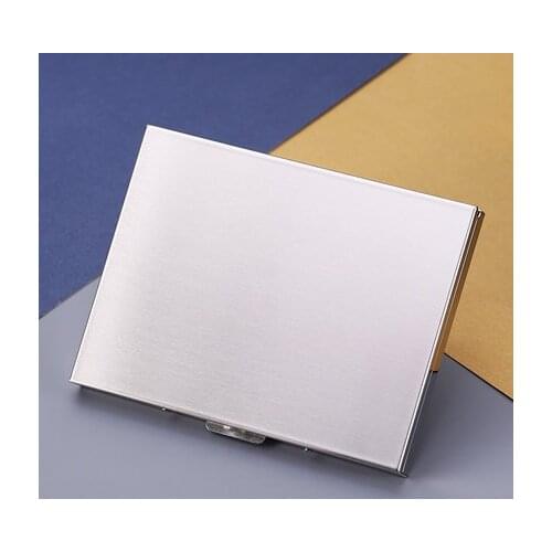 9pcs Capacity Simple and Modern Cigarette Case Ultra-thin Personality Brushed Metal Tobacco Accessories Creative Men Gadget