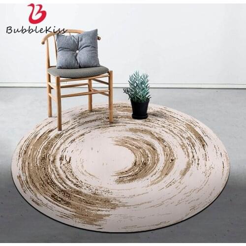 Bubble Kiss Round Carpets Chinese Printed Crystal Velvet Rug Modern Minimalist Living Room Bedroom Coffee Table Customized Mat