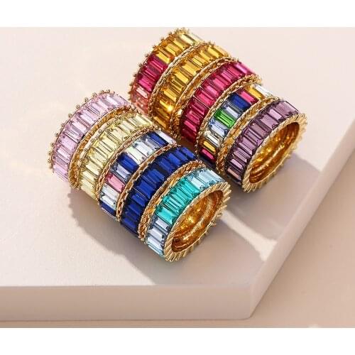 AOTEMAN Rings With Crystals