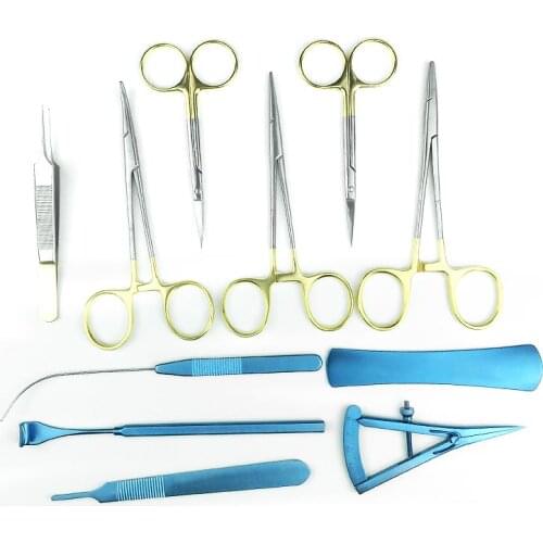 Autoclavable Double Eyelid Set Scissors Ophthalmic Tweezer Needle Holder Ophthalmology Instrument