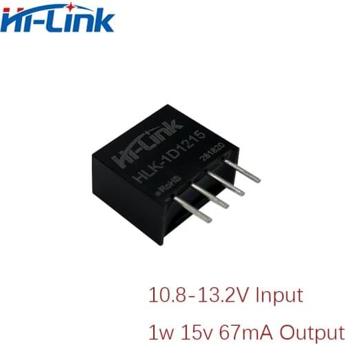 Free Ship 10pcs/lot Hi-Link 12V to 15V 67mA mini circuit dc dc converter HLK-1D1215 DC power supply