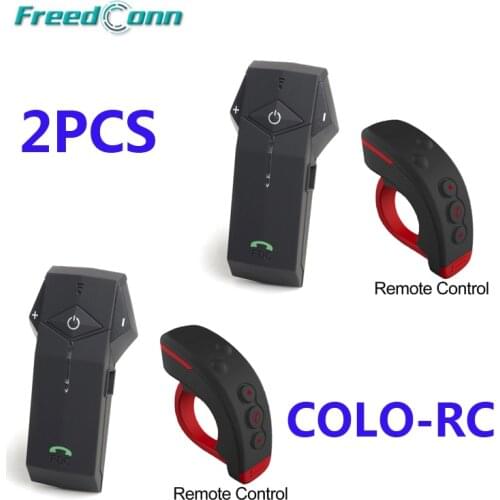 2pcs FreedConn 1000m Motorcycle Helmet Bluetooth Intercom Headset NFC FM+Remote Controller+Soft Earphone for Full Face Helmet