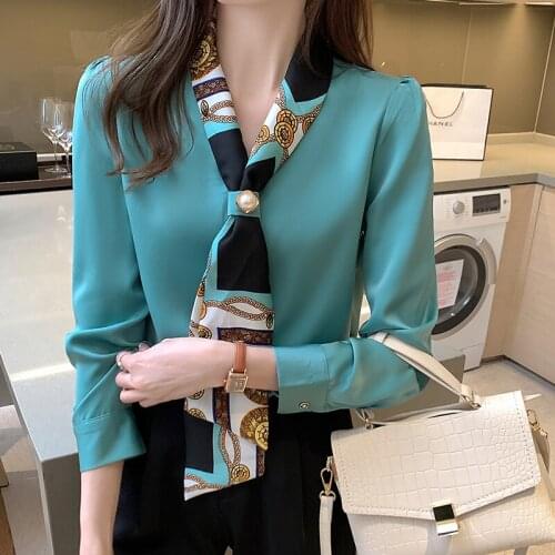 Fashion Chiffon Women Blouse and Tops Office Long Sleeve Women Shirts V Neck Loose Female Clothing Blusas