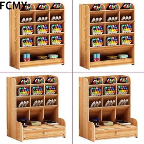 Wooden Pen Holder Large Capacity Cute Desk Pen Holder Pencil Storage Box Desktop Organizer Stand Case School Office Stationery