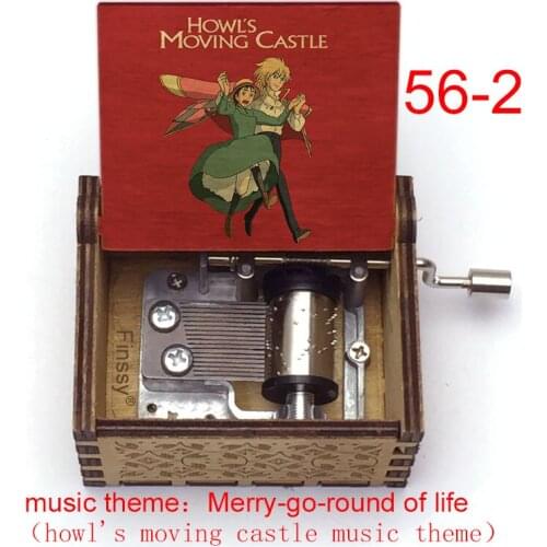 Theme Howls Moving Castle Sophie Song Merry Go Round of Life Hand Children Toy Wooden Present Music Box Carved Decorative Craft